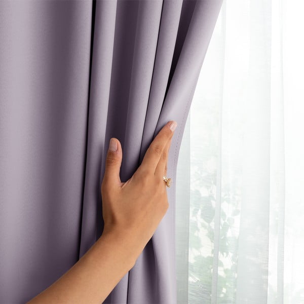 Szaroróżowa zasłona częściowo zaciemniająca (dimout) 140x270 cm Kierra – Restilo-image-2