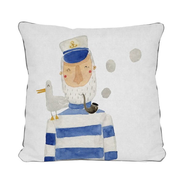 Niebiesko-biała poduszka The Wild Hug Sailor, 45 x 45 cm