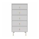Jasnoszara wysoka komoda 70x141 cm Elizabeth – CosmoLiving by Cosmopolitan