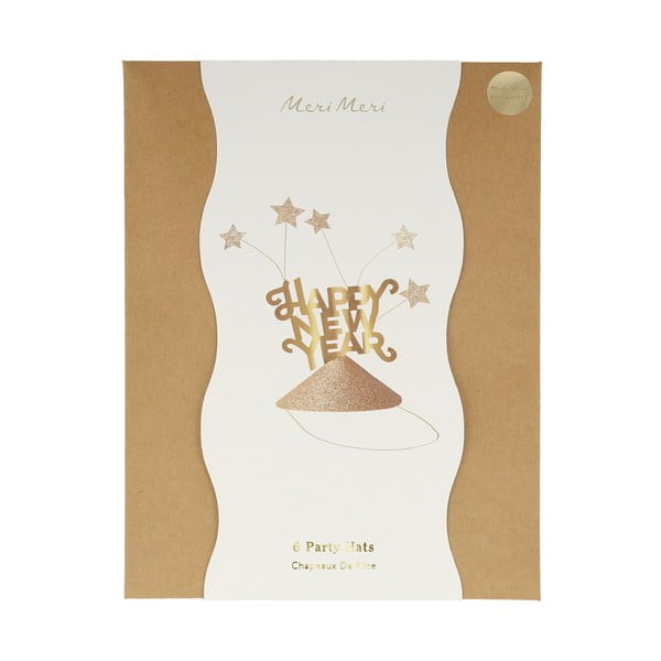 Czapeczki imprezowe zestaw 6 szt. Happy New Year – Meri Meri-image-2