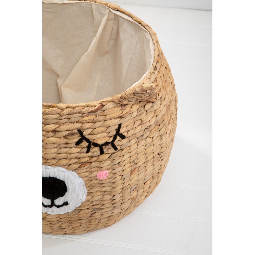 Dziecięcy kosz na zabawki z hiacyntu wodnego w naturalnym kolorze ø 49x40 cm Lidi Cat Face – Premier Housewares (zdjęcie 4)