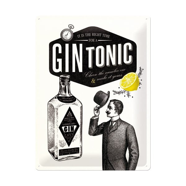 Tabliczka blaszana Gin Tonic, 30x40 cm