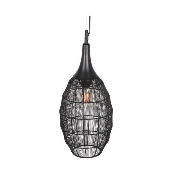 Lampa wisząca w kolorze matowej czerni z metalowym kloszem Soraya – Trio-image-1