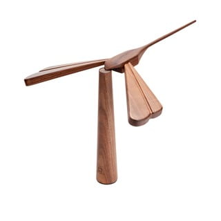 Lampa stołowa z drewna orzechowego Gingko Dragonflight