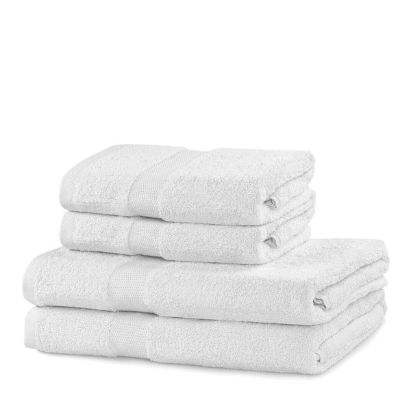 Białe bawełniane ręczniki zestaw 4 szt. frotte Marina – DecoKing