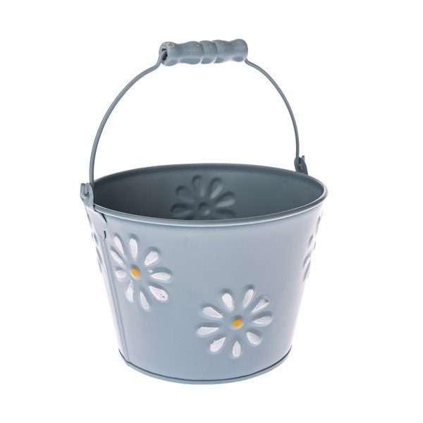 Niebieska metalowa doniczka Dakls Daisy, ø 16,5 cm