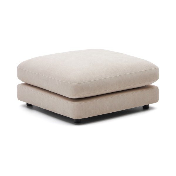 Beżowy podnóżek z tkaniny szenilowej Gala – Kave Home-image-2