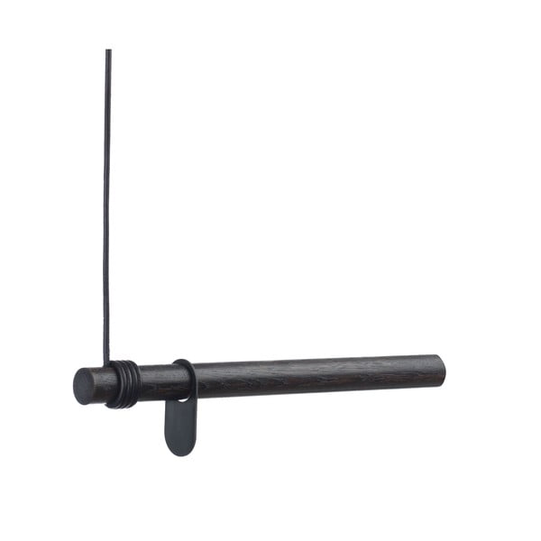 Czarny wieszak ścienny z litego drewna dębowego 50 cm Swing – LIND DNA