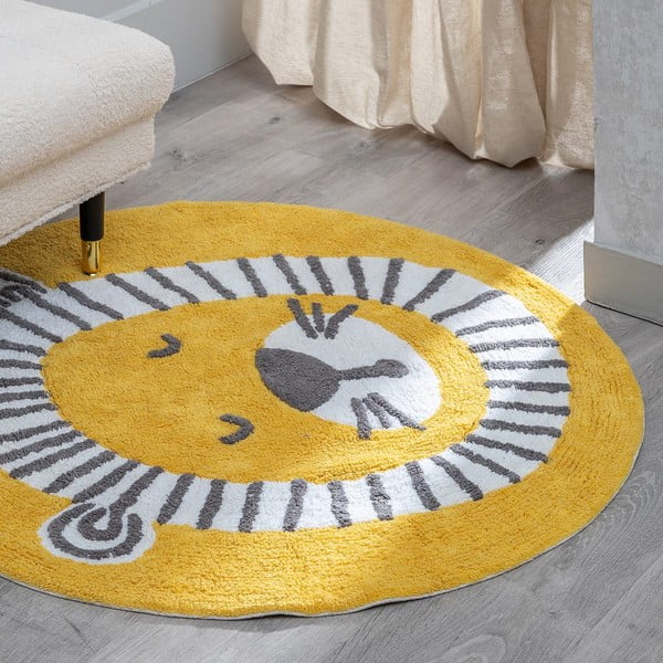 Bawełniany dywan dziecięcy w kolorze ochry ø 100 cm Lion – Ixia-image-1