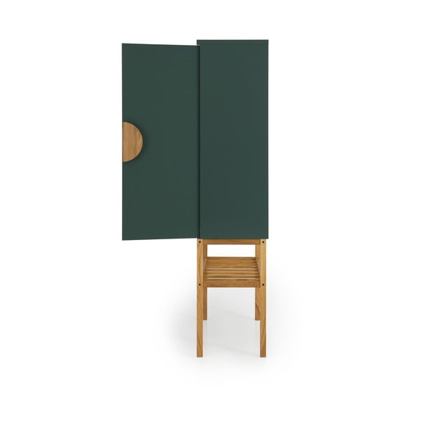 Zielona komoda z nogami z drewna dębowego Tento Scoop, wys. 162 cm-image-4