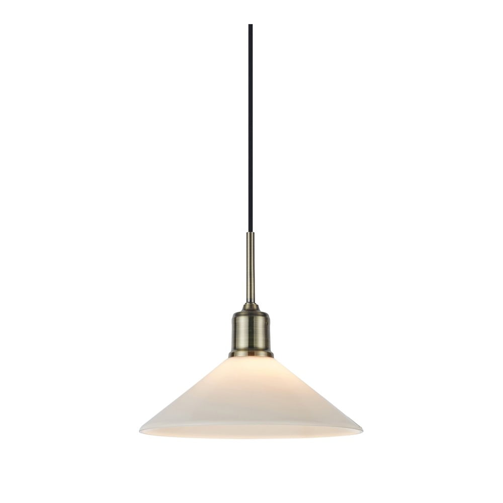 Lampa wisząca w kolorze mosiądzu z białym szklanym kloszem ø 25 cm Vela – Markslöjd