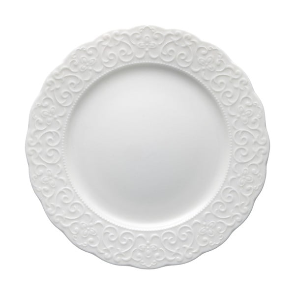 Biały porcelanowy talerzyk deserowy Brandani Gran Gala, ø 21 cm