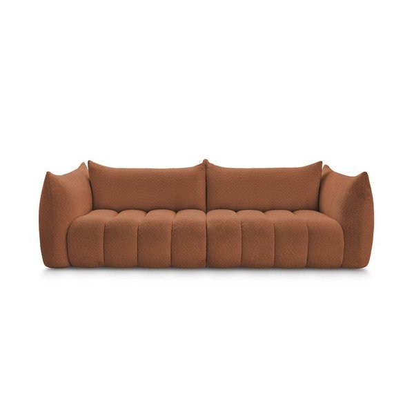 Pomarańczowa sofa z materiału bouclé 286 cm Azra – Bobochic Paris