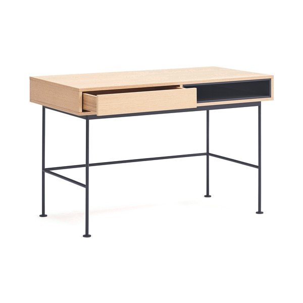 Biurko z blatem w dekorze dębu 60x120 cm Yoko – Teulat-image-2