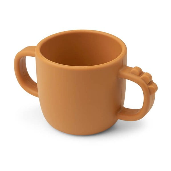 Musztardowy silikonowy kubek dla dzieci 0,17 l Croco – Done by Deer-image-2