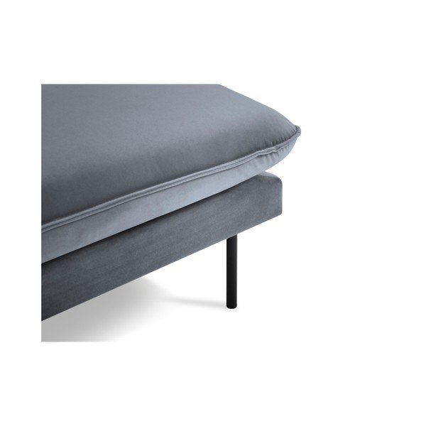 Szary aksamitny szezlong z podłokietnikiem po prawej stronie Cosmopolitan Design Vienna-image-4