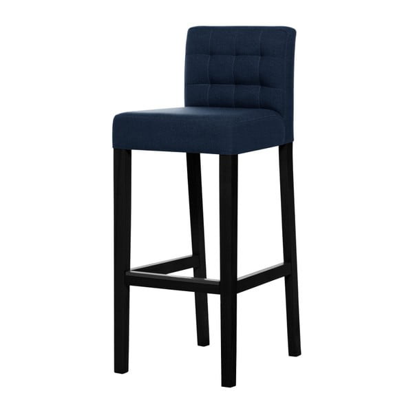 Niebieskie krzesło barowe z czarnymi nogami Ted Lapidus Maison Jasmin