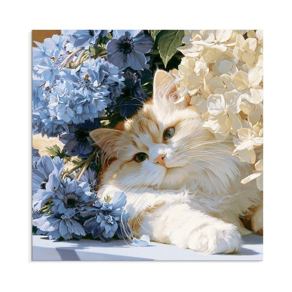 Obraz drukowany na płótnie 32x32 cm Floral Feline – Styler