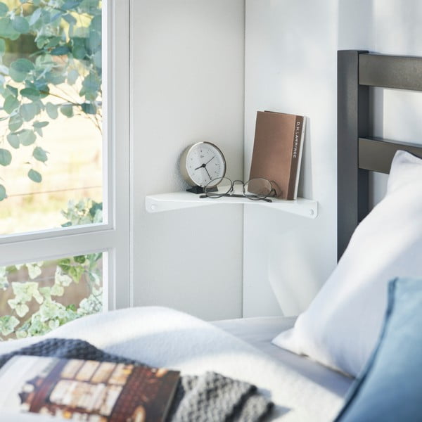 Biała narożna metalowa półka 22 cm Tower – YAMAZAKI-image-2