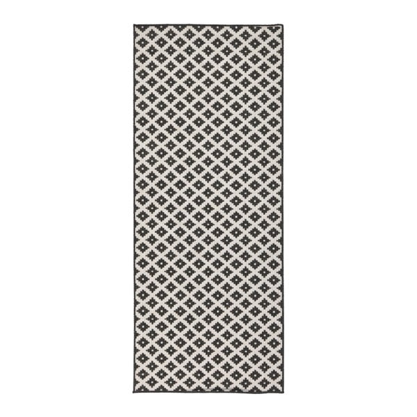 Czarno-biały chodnik dwustronny odpowiedni na zewnątrz Bougari Bougari, 80x350 cm