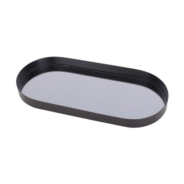 Czarna taca z lustrem dymionym PT LIVING Oval, szer. 18 cm-image-3