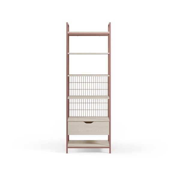 Stalowy regał w kolorze terakoty 60x179,5x40 cm Amara – Marckeric-image-3