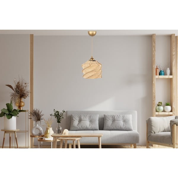 Jasnobrązowa lampa wisząca ø 20 cm – Opviq lights-image-3