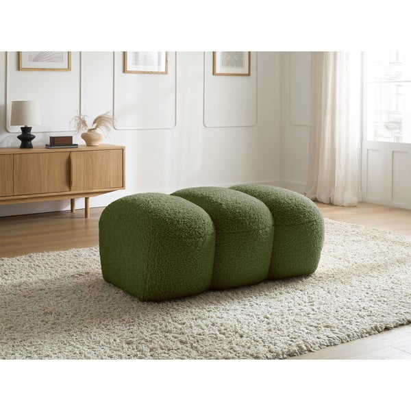 Zielony podnóżek z materiału bouclé Hippolyte – Bobochic Paris-image-1