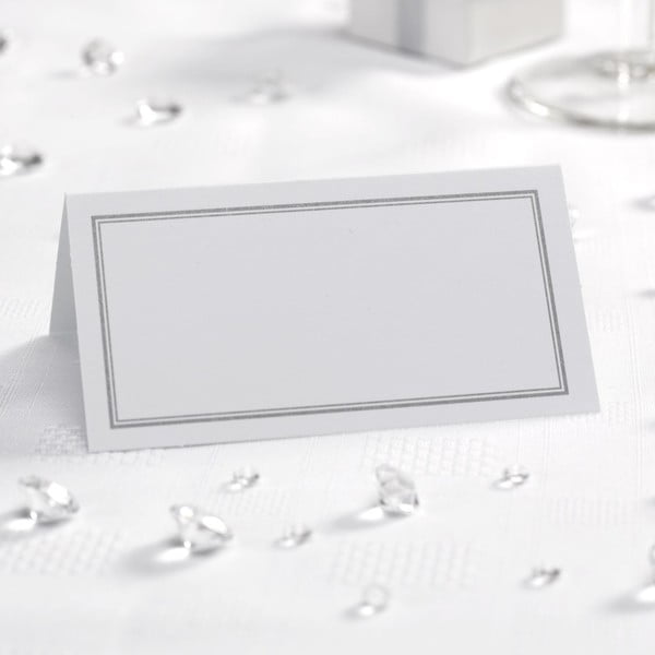 Zestaw 50 biało-srebrnych etykiet imiennych Neviti Simply Love