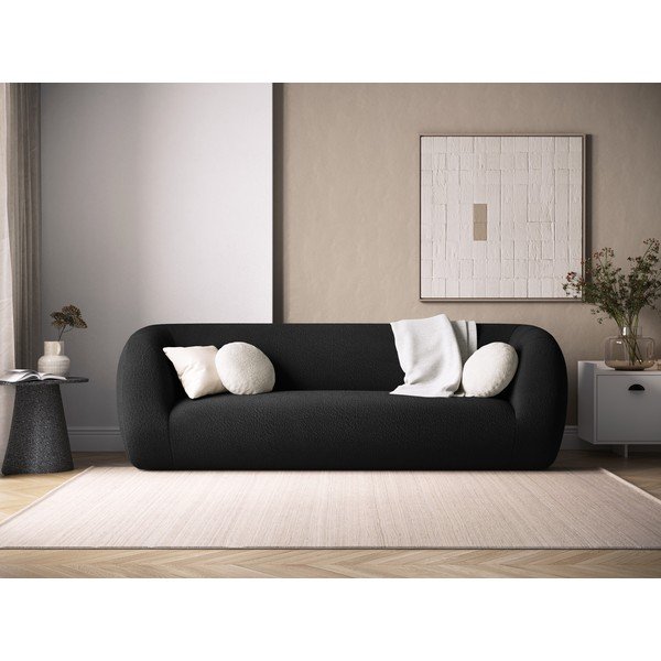 Ciemnoszara sofa z materiału bouclé 230 cm Essen – Cosmopolitan Design-image-1