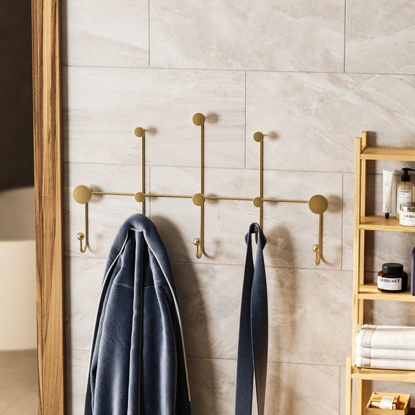 Metalowy wieszak ścienny w kolorze złota Dama – Kalune Design-image-1