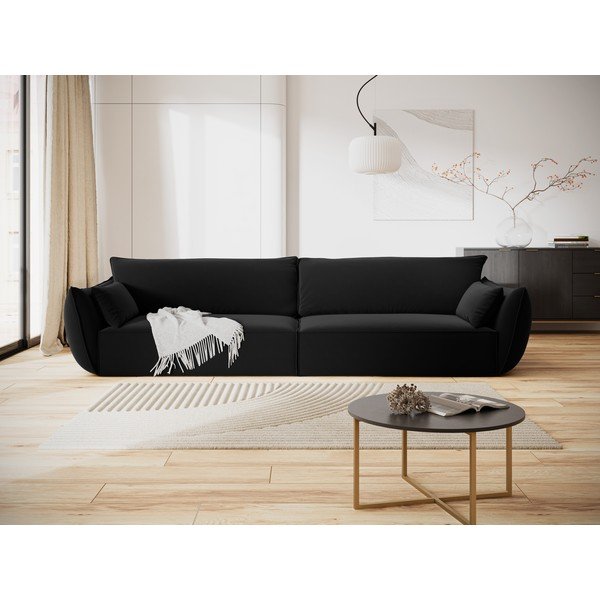 Czarna aksamitna sofa 248 cm Vanda – Mazzini Sofas-image-1