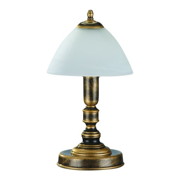 Lampa stołowa z niebieskim abażurem Glimte Silver