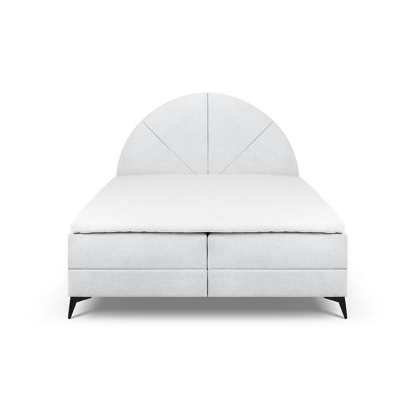 Jasnoszare łóżko boxspring ze schowkiem 160x200 cm Sunset – Cosmopolitan Design-image-2