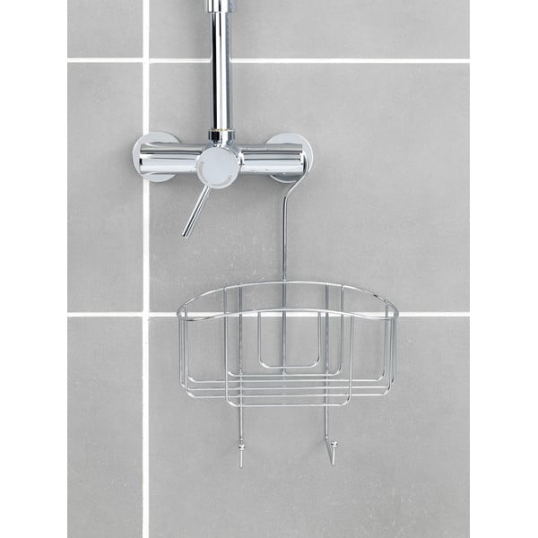 Wisząca stalowa półka łazienkowa w kolorze srebra z połyskiem Martos – Allstar-image-1