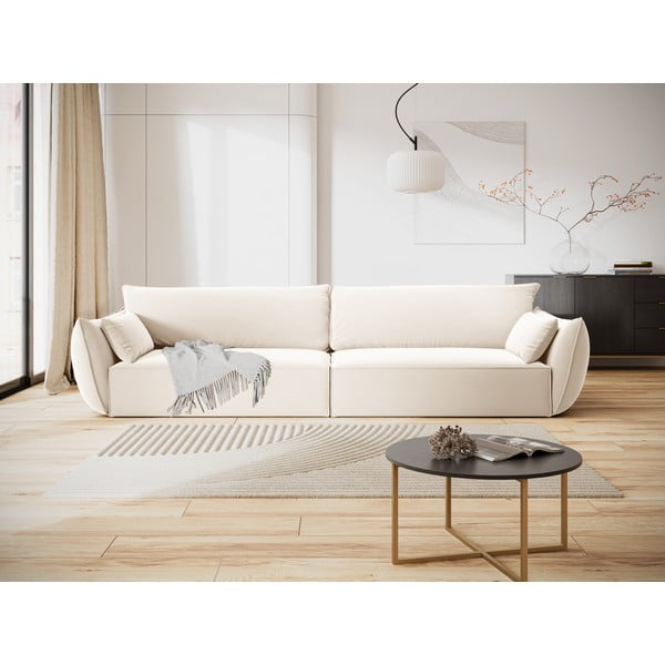 Beżowa aksamitna sofa 248 cm Vanda – Mazzini Sofas-image-1