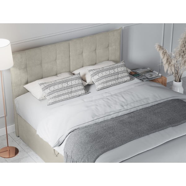 Beżowe łóżko boxspring ze schowkiem 160x200 cm Echaveria – Mazzini Beds-image-1
