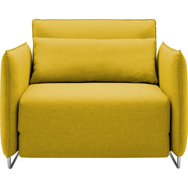 Żółty rozkładany fotel Softline Cord
