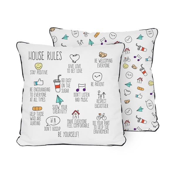 Poduszka Pillow House Rules, 45x45 cm