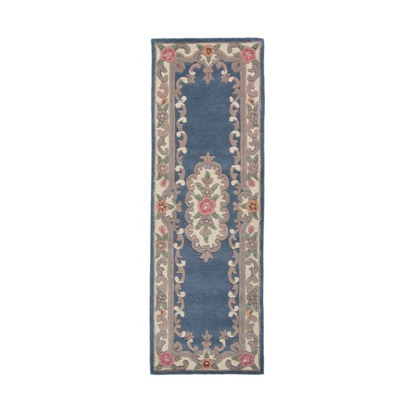 Niebieski wełniany dywan Flair Rugs Aubusson, 67x210 cm