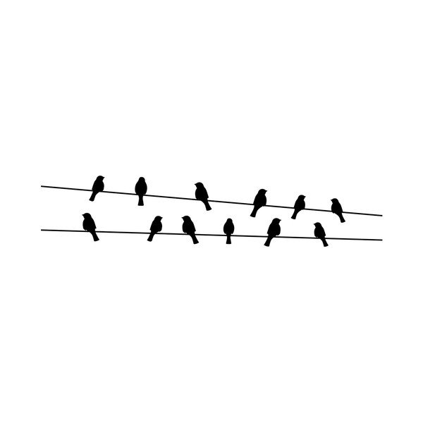 Naklejka Ambiance Birds on the Wire-image-1