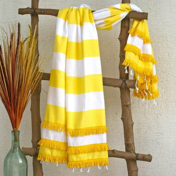 Ręcznik hamam Peshtemal Yellow, 100x180 cm