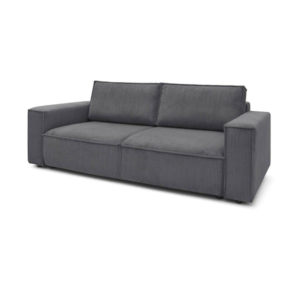 Ciemnoszara sztruksowa rozkładana sofa 245 cm Nihad – Bobochic Paris-image-3
