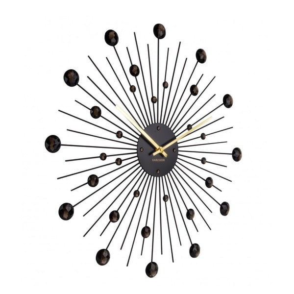 Zegar ścienny z czarnego kryształu Karlsson Sunburst-image-2