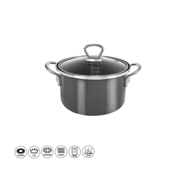Garnek emaliowany z pokrywką 1,75 l Metalic – Orion-image-3
