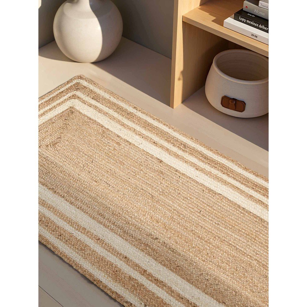 Kremowo-naturalny ręcznie tkany dwustronny chodnik z juty 70x200 cm Jutta – Hanse Home (zdjęcie 4)