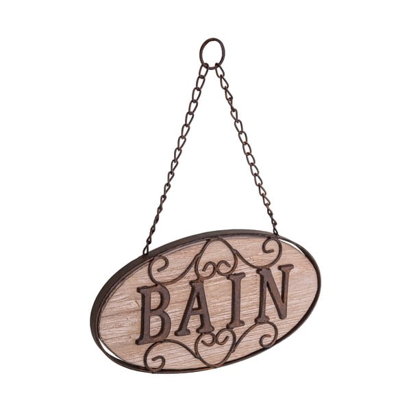 Drewniana/metalowa tabliczka 33x26 cm Bain – Antic Line