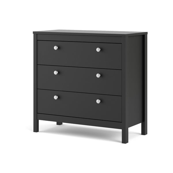 Czarna niska komoda 82x80 cm Madrid – Tvilum-image-3