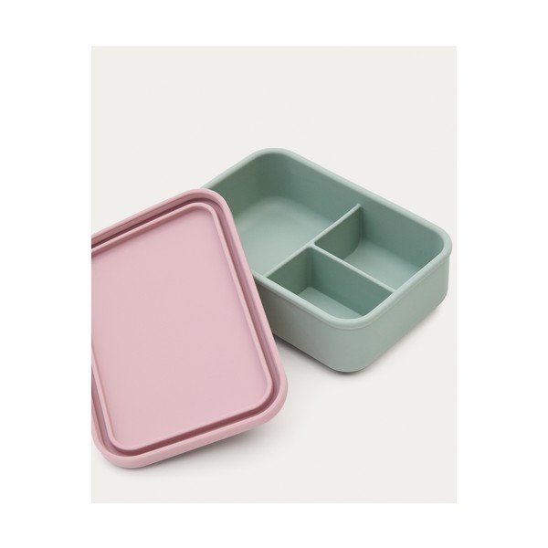 Różowo-turkusowy silikonowy pojemnik śniadaniowy dla dzieci Lili – Kave Home-image-3