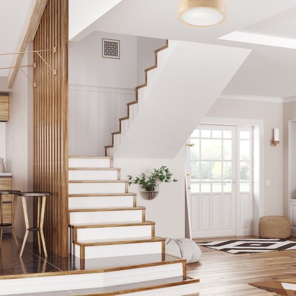 Jasnobrązowa lampa sufitowa ze szklanym kloszem ø 27 cm Eveline – LAMKUR-image-2